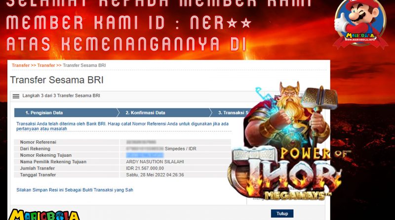 JP SLOT POWER OF THOR MARIO BOLA 28 MEI 2022