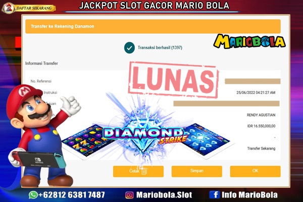 JACKPOT SLOT DIAMOND STRIKE DI MARIO BOLA 25 JUNI 2022