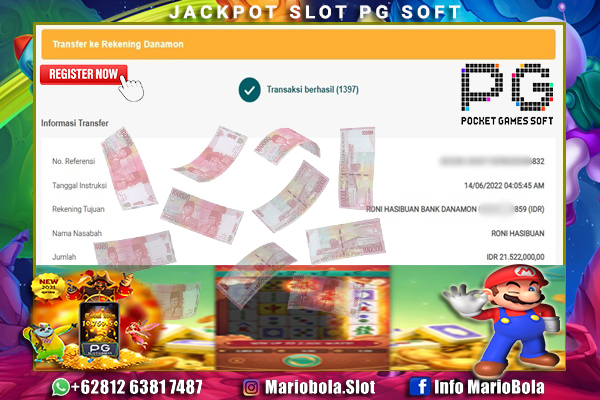 JACKPOT SLOT PG SOFT DI MARIO BOLA 14 JUNI 2022