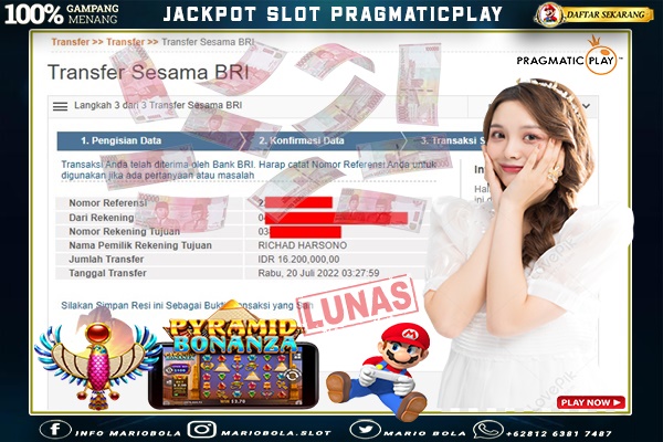 JACKPOT SLOT PRAGMATICPLAY DI MARIO BOLA 20 JULY 2022