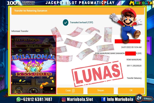 JACKPOT SLOT PRAGMATICPLAY DI MARIO BOLA 24 JULY 2022