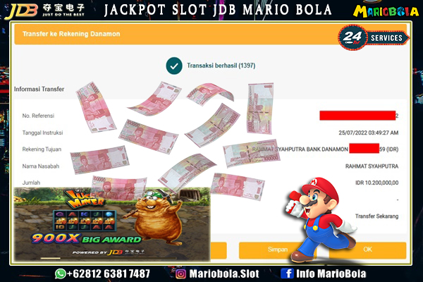 JACKPOT SLOT JDB DI MARIO BOLA 25 JULY 2022