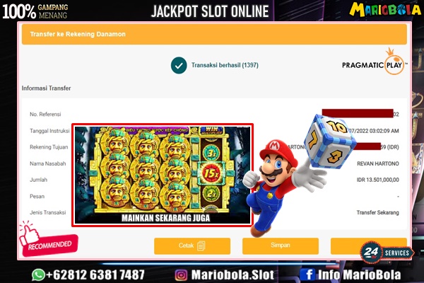 JACKPOT SLOT ACTEC GEMS DI MARIO BOLA 22 JULY 2022