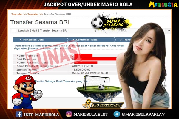 JACKPOT BOLA OVER/UNDER DI MARIO BOLA 09 JULY 2022