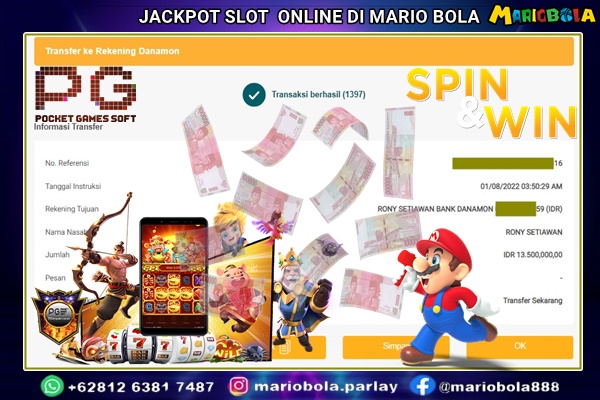 JACKPOT SLOT ONLINE DI MARIO BOLA 01 AGUSTUS 2022