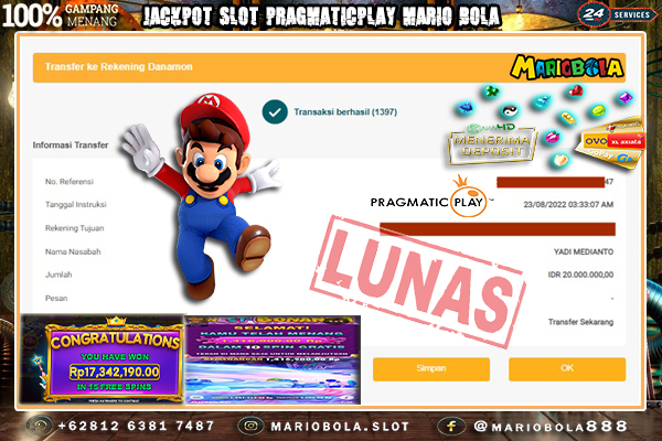 JACKPOT PRAGMATICPLAY DI MARIO BOLA 23 AGUSTUS 2022