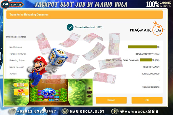 JACKPOT SLOT JDB DI MARIO BOLA 24 AGUSTUS 2022