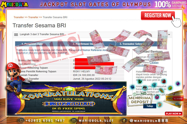 JACKPOT GATES OF OLYMPUS DI MARIO BOLA 26 AGUSTUS 2022