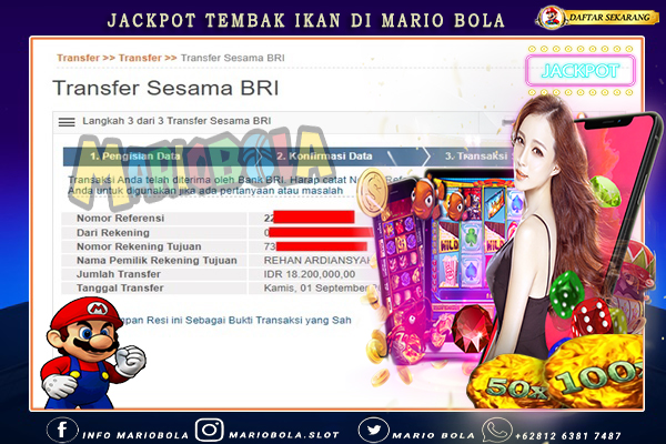 JACKPOT TEMBAK IKAN DI MARIO BOLA 01 SEPTEMBER 2022