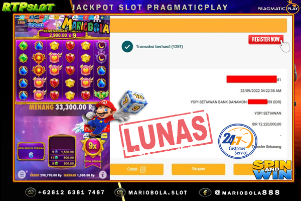 JACKPOT PRAGMATICPLAY DI MARIO BOLA 23 SEPTEMBER 2022