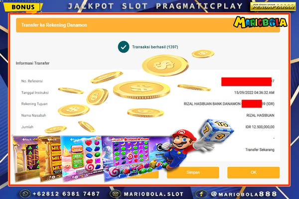 JACKPOT PRAGMATICPLAY DI MARIO BOLA 15 SEPTEMBER 2022