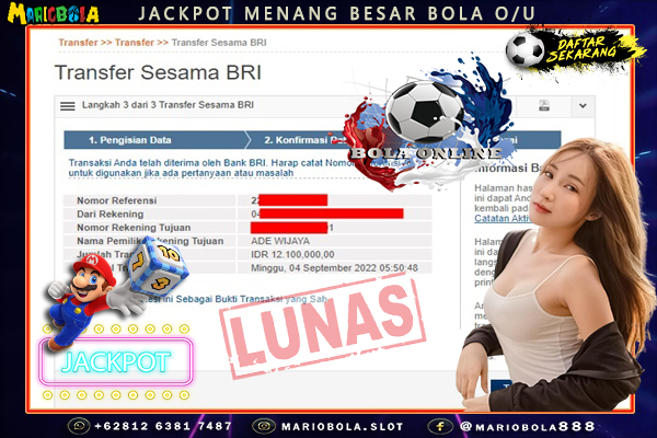 JACKPOT BOLA O/U MARIO BOLA 04 SEPTEMBER 2022