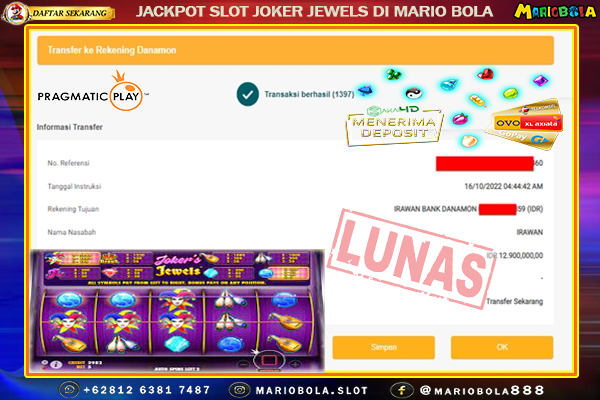 JACKPOT SLOT JOKER JEWELS DI MARIO BOLA 15 OKTOBER 2022