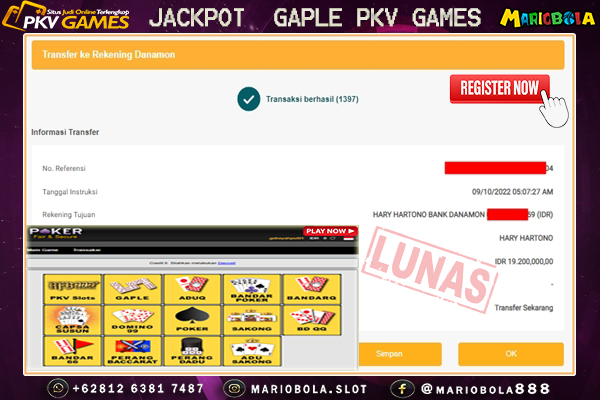 JACKPOT GAPLE PKV GAMES DI MARIO BOLA 09 OKTOBER 2022