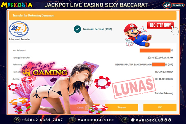 JACKPOT SEXY BACCARAT DI MARIO BOLA 20 OKTOBER 2022