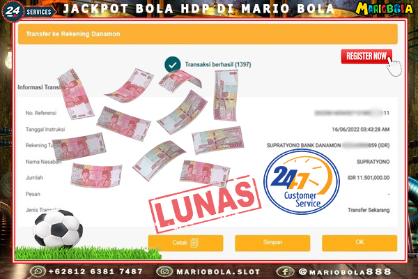 JACKPOT BOLA HDP DI MARIO BOLA 02 OKTOBER 2022