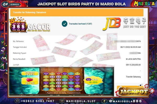 JACKPOT BIRDS PARTY JDB DI MARIO BOLA 08 NOVEMBER 2022